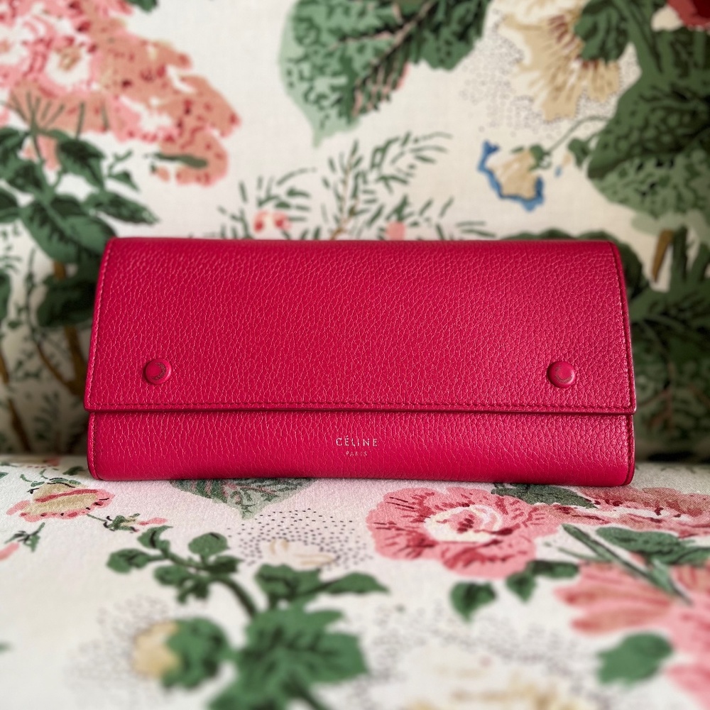 Celine Pink Bifold Snap Wallet - Large